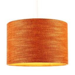 Rackhams Designer Bobbled and Textured Linen Lamp Shade in Rustic Orange - thumbnail 2