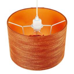 Rackhams Designer Bobbled and Textured Linen Lamp Shade in Rustic Orange - thumbnail 3