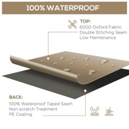 Rackhams 275x205cm Outdoor Furniture Protective Cover Water UV Resistant Beige - Beige - Oxford Fabric - 27cmx205cmx90cm - thumbnail 4