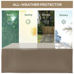 Rackhams 275x205cm Outdoor Furniture Protective Cover Water UV Resistant Beige - Beige - Oxford Fabric - 27cmx205cmx90cm - thumbnail 3