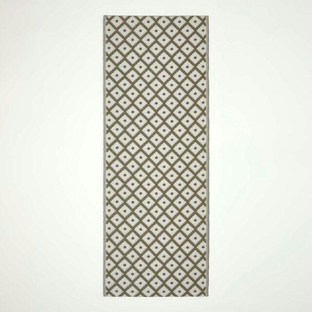 Rackhams Outdoor Rug Luxury Waterproof Reversible Recycled, For Garden, May Geometric - 75 x 200 cm - image 1