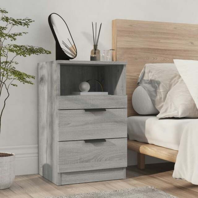 Rackhams Bedside Cabinet Grey Sonoma Engineered Wood