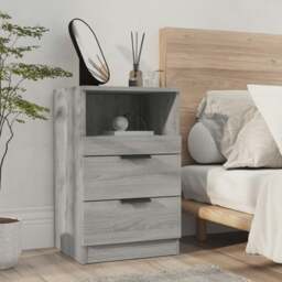 Rackhams Bedside Cabinet Grey Sonoma Engineered Wood