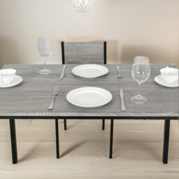 Rackhams Industrial Dining Table With 4 Chairs Set Grey - thumbnail 3