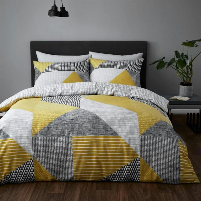 Rackhams Larsson Geo Duvet Cover Set - Ochre - Single
