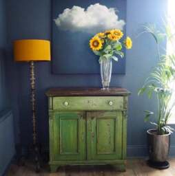 "Rackhams Mustard Silk Lampshade With Copper Foil Lining - 60cm Diameter x 20cm Height / (24"" x 8"")" - thumbnail 2