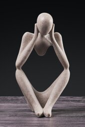 Rackhams Art Abstract Meditator Statue Tabletop Woman Figurine - Beige - thumbnail 5