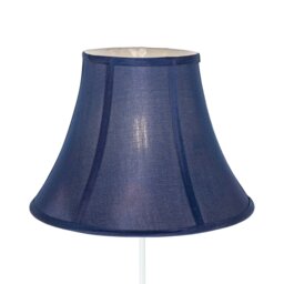 Rackhams Traditional Empire Shaped 12 Inch Lamp Shade in Rich Silky Navy Cotton Fabric - thumbnail 2