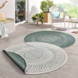 Rackhams Porto Round Reversible Green Rug Indoor-Outdoor - Ø 100 cm - thumbnail 3