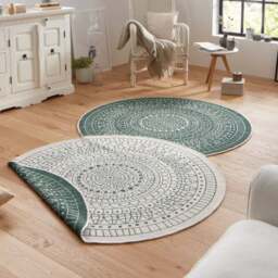 Rackhams Porto Round Reversible Green Rug Indoor-Outdoor - Ø 100 cm - thumbnail 4