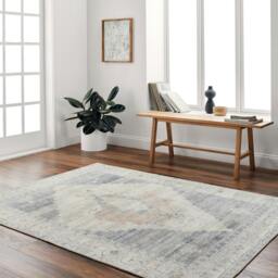 Rackhams Becki Owens Luca-Vintage Blue Brown Green Traditional Vintage Boho Rug - 120 x 170 cm - thumbnail 1