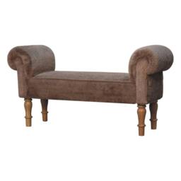 Rackhams Mocha Faux Fur Bedroom Bench - thumbnail 3