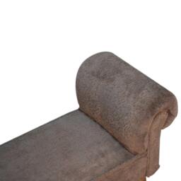 Rackhams Mocha Faux Fur Bedroom Bench - thumbnail 6