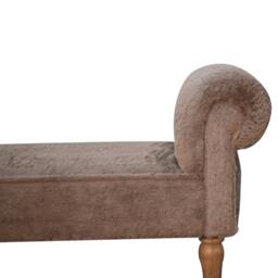 Rackhams Mocha Faux Fur Bedroom Bench - thumbnail 4
