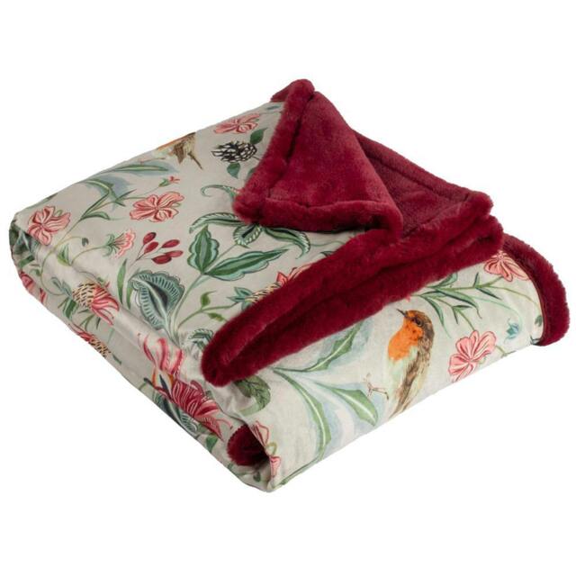 Rackhams Beatrice Velvet Floral Throw - Multicoloured - 180cm x 130cm - Multicoloured - 100% Polyester - image 1