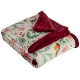 Rackhams Beatrice Velvet Floral Throw - Multicoloured - 180cm x 130cm - Multicoloured - 100% Polyester