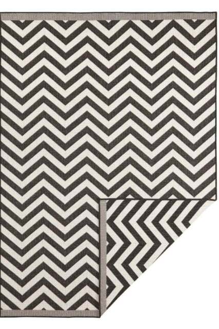 Rackhams Palma Reversible Indoor-Outdoor Black Rug - 160X230 cm - image 1