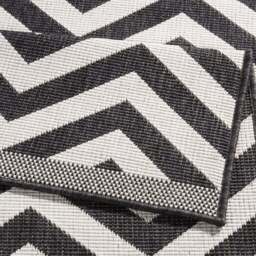 Rackhams Palma Reversible Indoor-Outdoor Black Rug - 160X230 cm - thumbnail 2