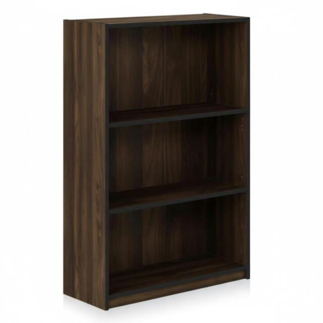 Rackhams JAYA Simple Home 3-Tier Adjustable Shelf Bookcase, Columbia Walnut - Luxury Wall Decor for Living Room & Bedroom - image 1