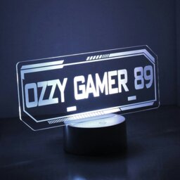 Rackhams Personalised Gamer Tag LED Colour Changing Night Light - thumbnail 2