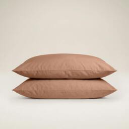 Rackhams Percale Pillowcase Pair - Brown - King 50x90 cm - thumbnail 1