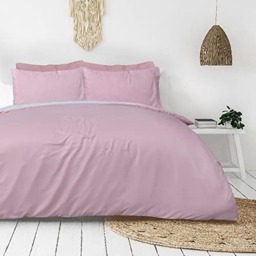 Rackhams Luxury Hotel Quality Reversible Ribbed Velvet Duvet Cover with Pillowcases - Blush - Super King (220cm x 260cm) - thumbnail 6