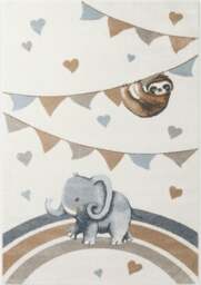 Rackhams Boho Kids Walk like an Elephant Rainbow Party Rug - 120X170 cm - thumbnail 1