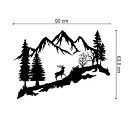 Rackhams Mountain Peak and Forest Silhouette Metal Wall Decor 90 cm - Metal - Black - thumbnail 2
