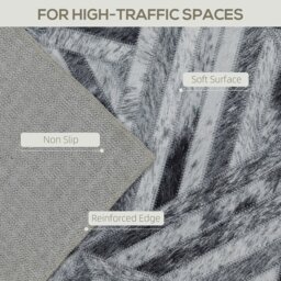 Rackhams Non-Slip Washable Rug, Chenille Floor Carpet for Living Room, Black - Brown - 230L x 160W x 0.5H cm - thumbnail 4