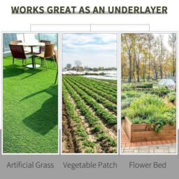 Rackhams 2m x 50m Weed Control Membrane, Heavy Duty Weed Control Barrier Fabric, 90gsm Ground Cover for Patios, Garden, Flower beds, Landscaping - thumbnail 5