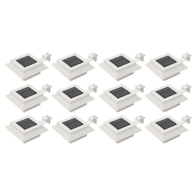 Rackhams Outdoor Solar Lamps 12 pcs LED Square 12 cm White