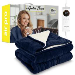 Rackhams Heated Electric Blanket with Digital Controller & 6 Heat Settings - Double 150x200cm - Double  - Navy