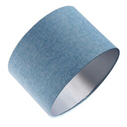 Rackhams Contemporary and Sleek Blue Nova Plain Linen Fabric Drum Lamp Shade 60w Maximum - thumbnail 4