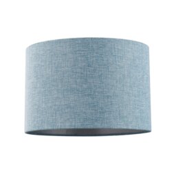 Rackhams Contemporary and Sleek Blue Nova Plain Linen Fabric Drum Lamp Shade 60w Maximum - thumbnail 1