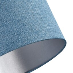 Rackhams Contemporary and Sleek Blue Nova Plain Linen Fabric Drum Lamp Shade 60w Maximum - thumbnail 3