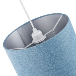 Rackhams Contemporary and Sleek Blue Nova Plain Linen Fabric Drum Lamp Shade 60w Maximum - thumbnail 5