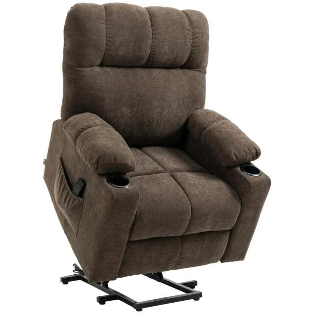 Rackhams Electric Riser and Recliner Chair for Elderly, Power Lift Recliner Chair with Remote Control, Dark Brown - image 1