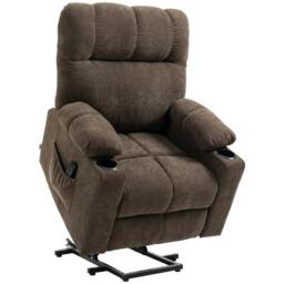 Rackhams Electric Riser and Recliner Chair for Elderly, Power Lift Recliner Chair with Remote Control, Dark Brown - thumbnail 1