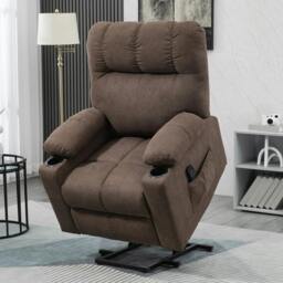 Rackhams Electric Riser and Recliner Chair for Elderly, Power Lift Recliner Chair with Remote Control, Dark Brown - thumbnail 2