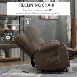 Rackhams Electric Riser and Recliner Chair for Elderly, Power Lift Recliner Chair with Remote Control, Dark Brown - thumbnail 5