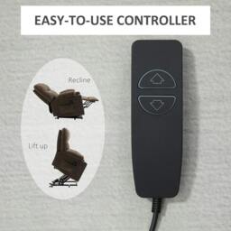 Rackhams Electric Riser and Recliner Chair for Elderly, Power Lift Recliner Chair with Remote Control, Dark Brown - thumbnail 6
