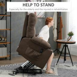 Rackhams Electric Riser and Recliner Chair for Elderly, Power Lift Recliner Chair with Remote Control, Dark Brown - thumbnail 4