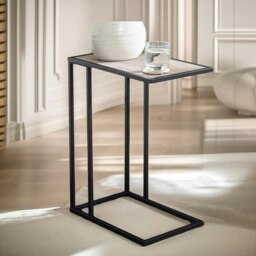 Rackhams Industrial C-Shaped Sofa End Table Brown - thumbnail 4