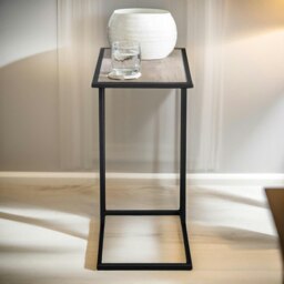 Rackhams Industrial C-Shaped Sofa End Table Brown - thumbnail 5
