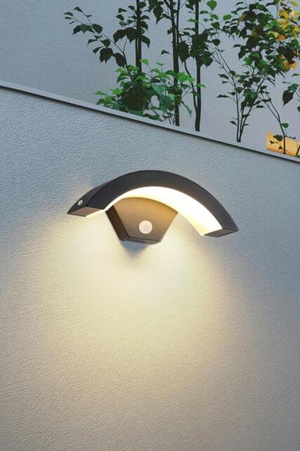 Rackhams 12W LED Eaves Outdoor Wall Light Garden Light - Black - One Size - image 1
