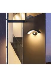 Rackhams 12W LED Eaves Outdoor Wall Light Garden Light - Black - One Size - thumbnail 6