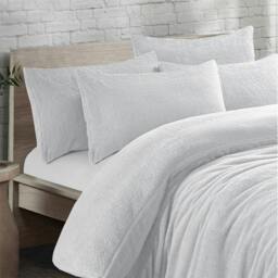 Rackhams Teddy Fleece Duvet Covet Set - White - Super King - thumbnail 2