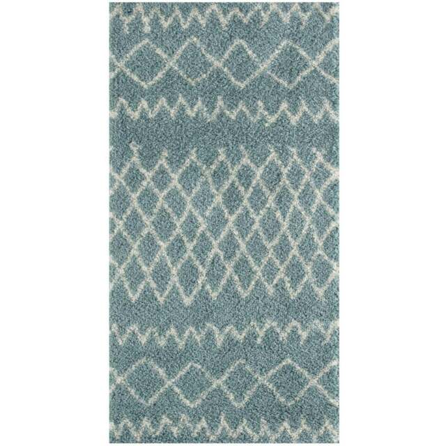 Rackhams Moroccan Duck Egg Blue Shaggy Rug - 950 - 80X150 cm - image 1