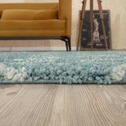 Rackhams Moroccan Duck Egg Blue Shaggy Rug - 950 - 80X150 cm - thumbnail 5