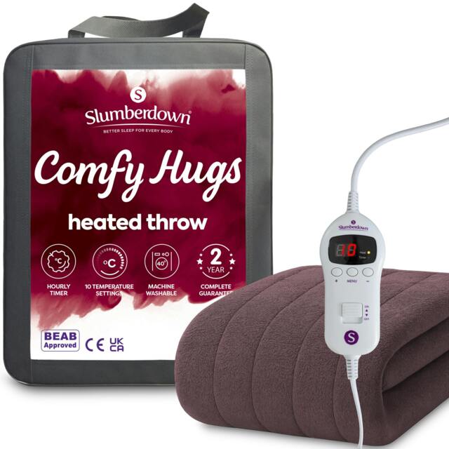 Rackhams Comfy Hugs Heated Throw - Plum - image 1